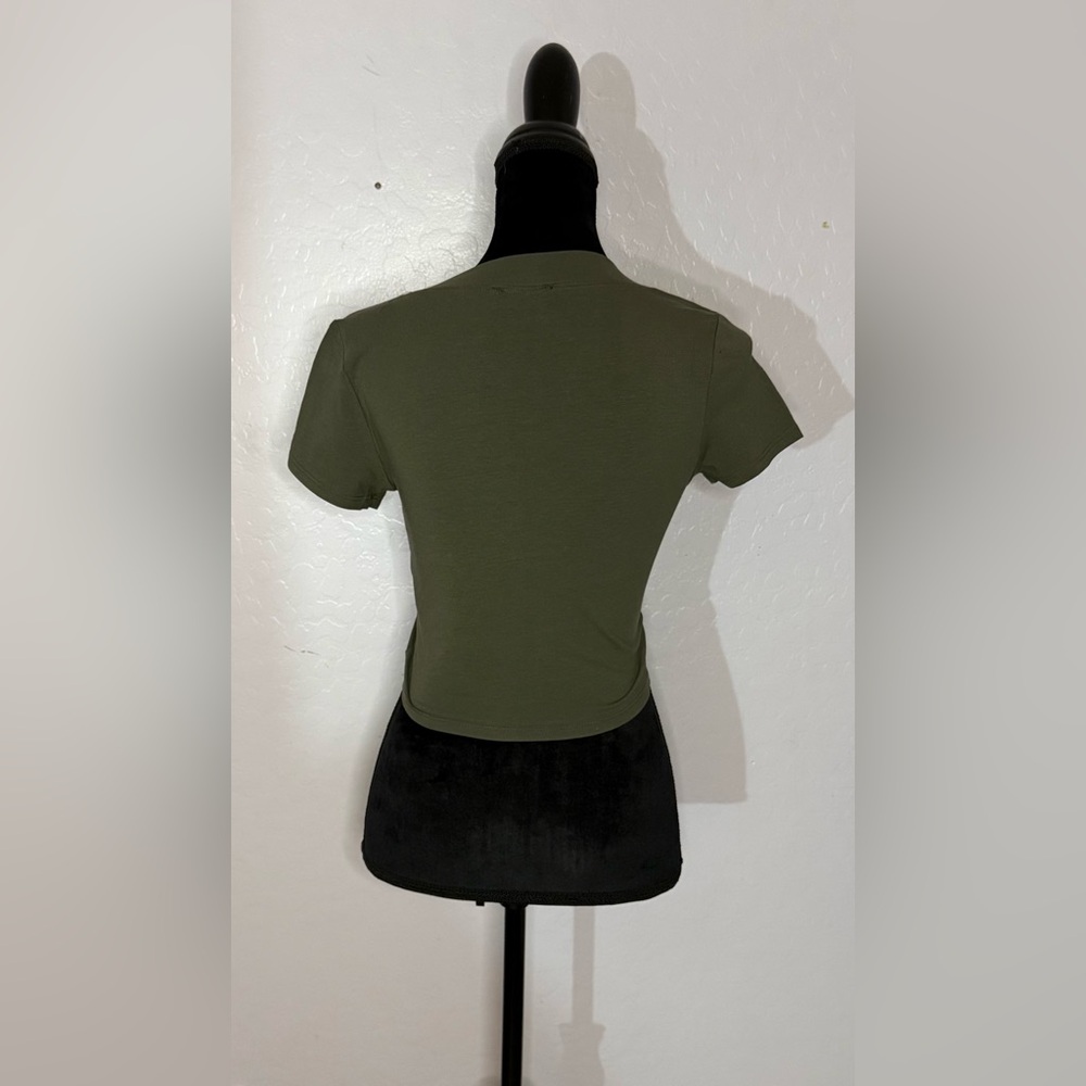 Fashion Nova White, Black, and Olive Green Top - Picture 6 of 10